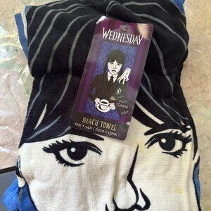 NWT Wednesday Addams Beach Towel Addams Family 27 in x 54 in